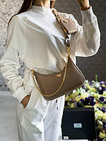 Женская кожаная сумочка прада бежевая Prada молодежная сумка с монетницей