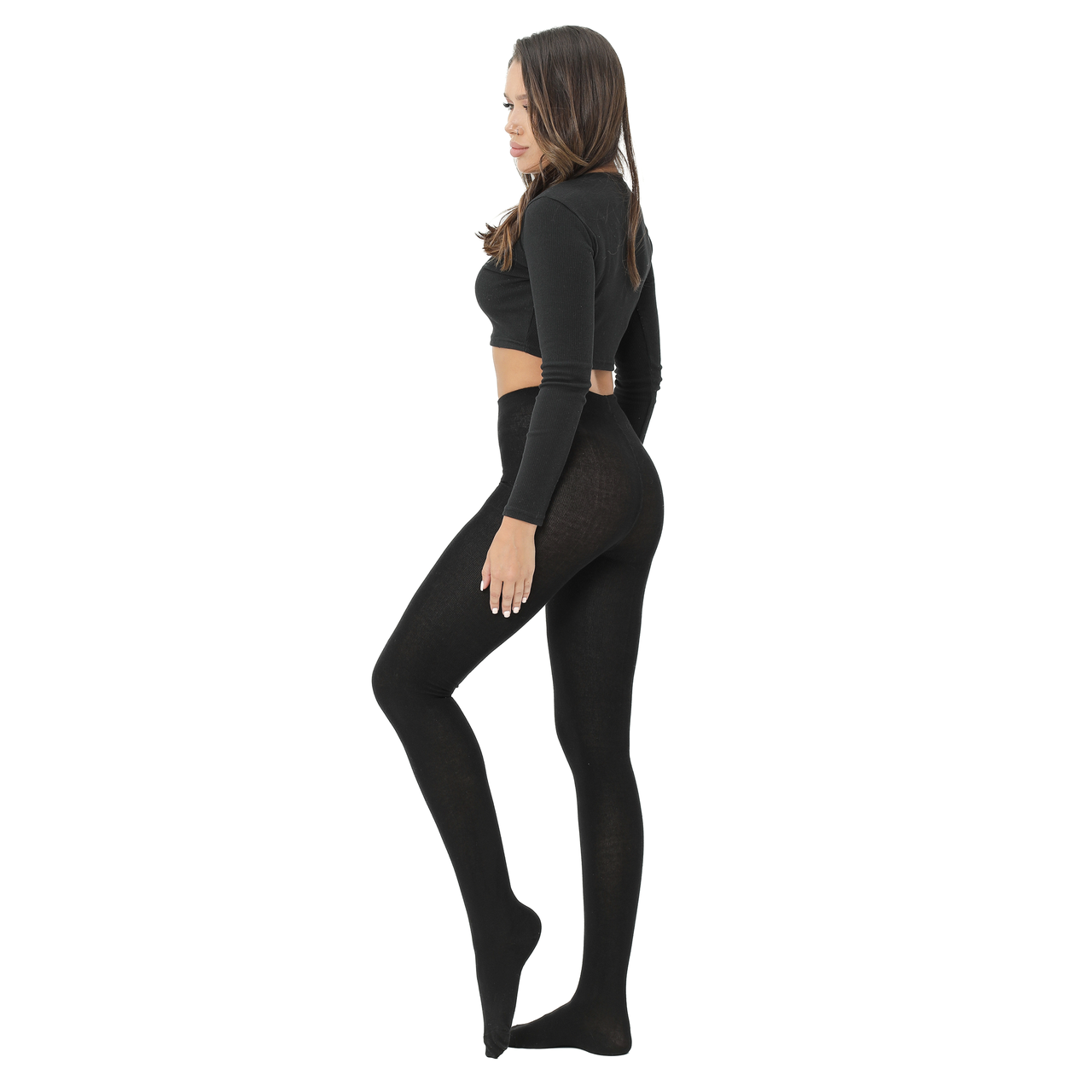 Купить Женские хлопковые колготки теплые Черные колготы плотные Lady ...