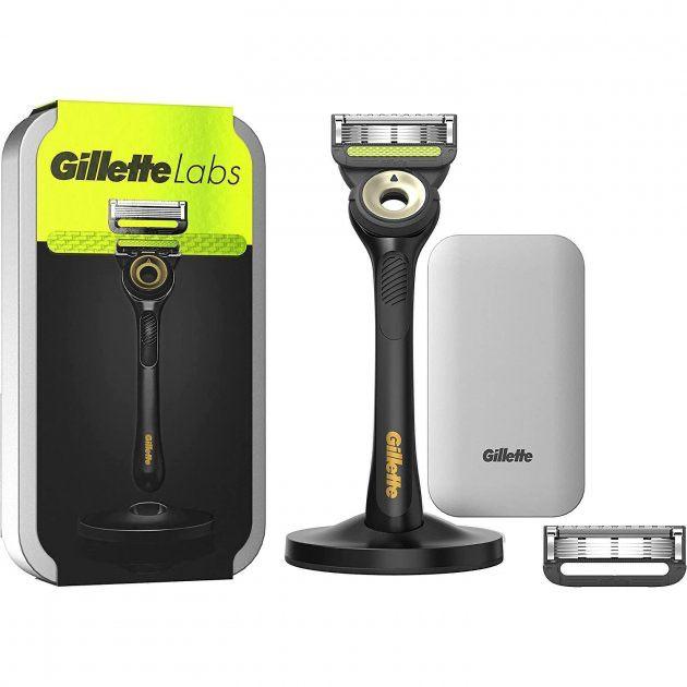 Станок для бритья мужской Gillette Labs Black and Gold edition + 1 сменный картридж и футляр - фото 3 - id-p1963451078