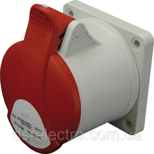 Розетка вбудована EER-1632 IP54 (16A, 230V, 2P+PE)