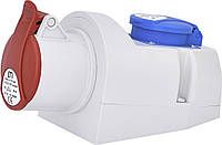 Розетка комбінована EZCZ-S-1643  IP44 (16A, 400V/230V, 3P+PE / EE 16S Schuko)