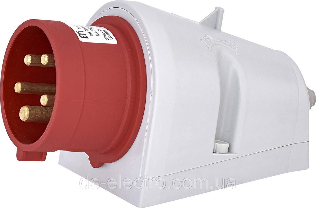 Вилка настінна з реверсом фаз EPO-1653 IP44 (16A, 400V, 3P+N+PE)