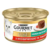 Purina Gourmet Gold Нежные биточки с говядиной и томатом 85 г влажный корм для котов (122929-13) OD