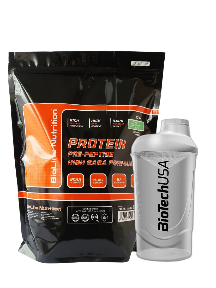 Сироватковий протеїн 2 кг TM Bioline + шейкер Морозиво, Дой-пак, фото 1