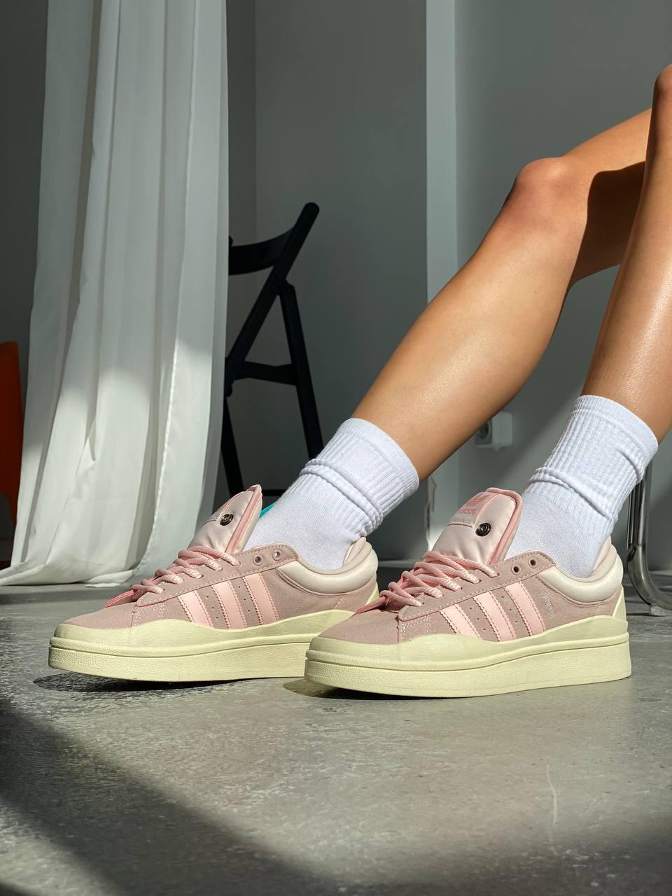 Пудровые кеды Adidas Campus для девушек. Замшевые женские кроссовки ...