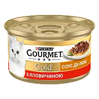 Purina Gourmet Gold Соус Де-Люкс с говядиной 85 г влажный корм для котов (133690-13) OD