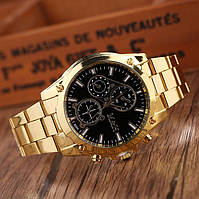 Мужские наручные часы золотые M&H Advert Чоловічий наручний годинник золотий M&H