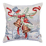 Декоративна наволочка Новорічна 45х45 см, гобелен, фото 8