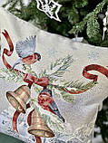 Декоративна наволочка Новорічна 45х45 см, гобелен, фото 3