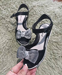 STTOPA Розміри 29-19 см. Босоніжки дитячі для дівчинки чорні