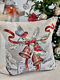 Декоративна наволочка Новорічна 45х45 см, гобелен, фото 4