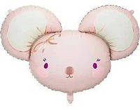 Шар фольгированный (96х64 см) Фигура Мышка (светло-розовый), 1 шт. в упак. PartyDeco