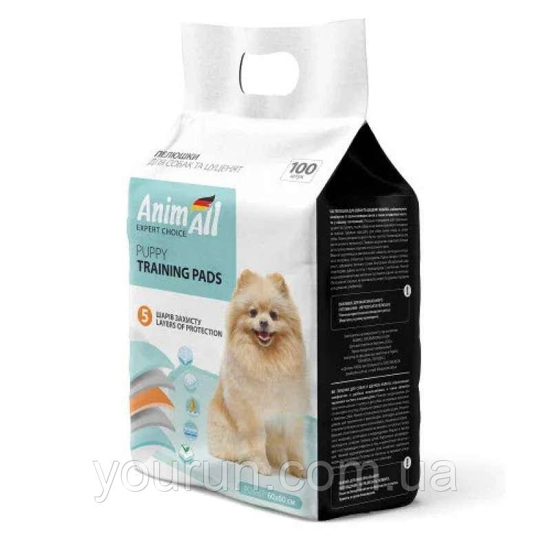 AnimAll (ЕнімАлл) Puppy Training Pads - Пелюшки для цуценят та собак 60*60 см, 100 шт, фото 1