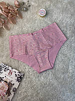 Трусики бикини бесшовные Victoria's Secret розовые с логотипом VS оригинал виктория сикрет S