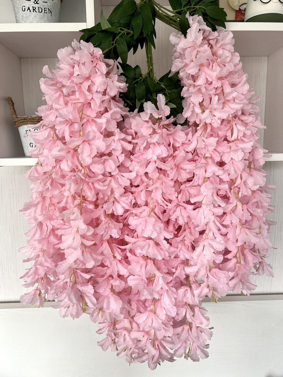 Штучна гліцинія. Гілки декоративної гліцинії (115 см, рожева, New model), фото 1