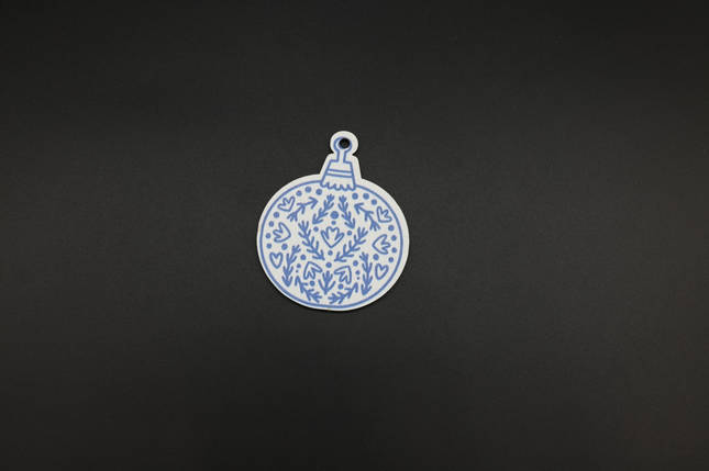 Дерев'яна новорічна іграшка з друком. 6х7см, фото 1