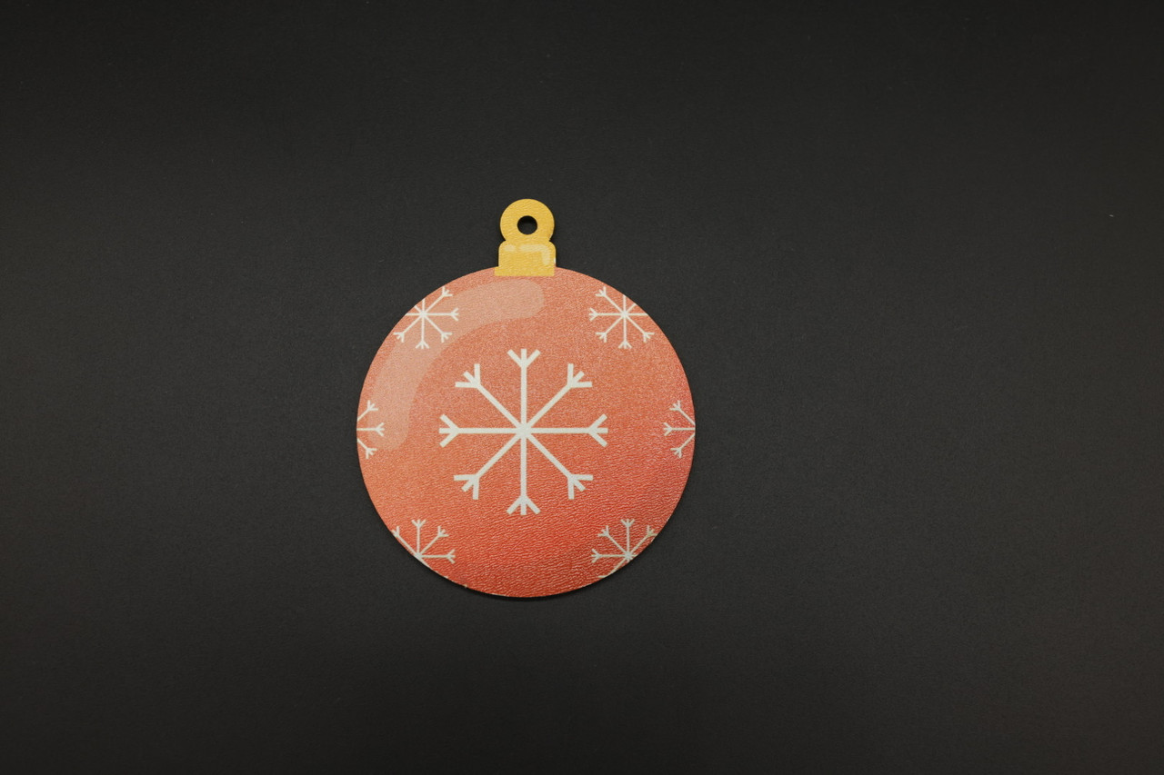 Дерев'яна новорічна іграшка з друком. 8см