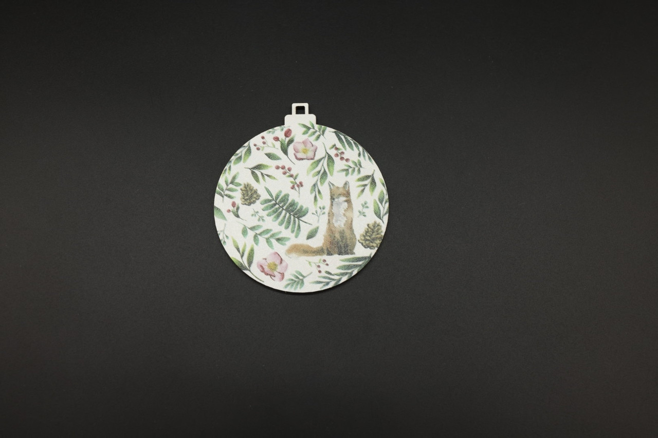 Дерев'яна новорічна іграшка з друком. 8см