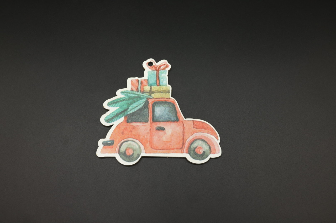 Дерев'яна новорічна іграшка з друком.  10х11см