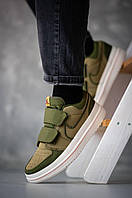 Мужские кроссовки Nike Air Jordan 1 Low Double Strap Green зеленого цвета