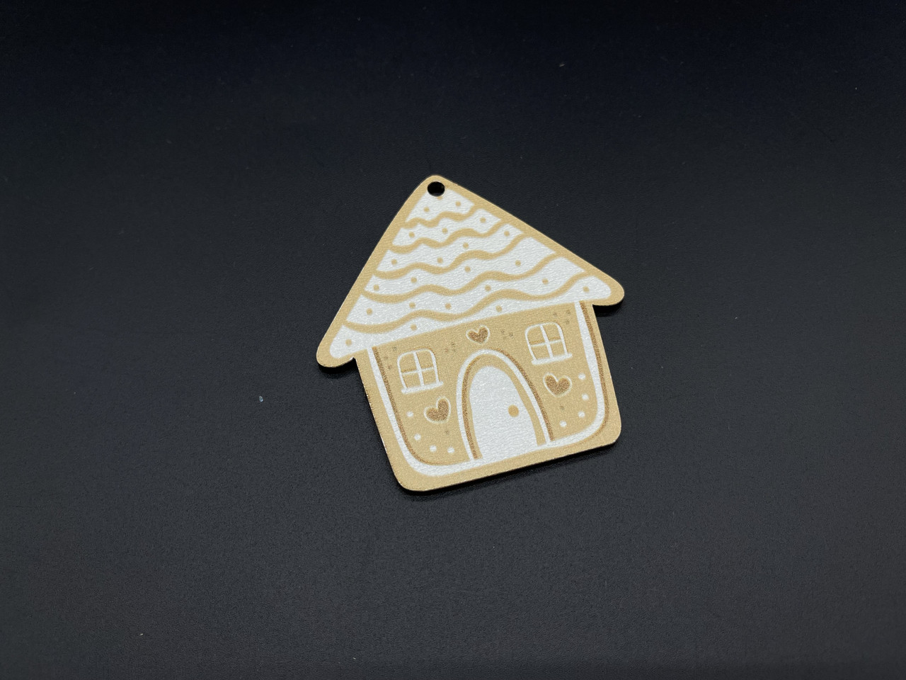 Дерев'яна новорічна іграшка з друком. 71ммх72мм