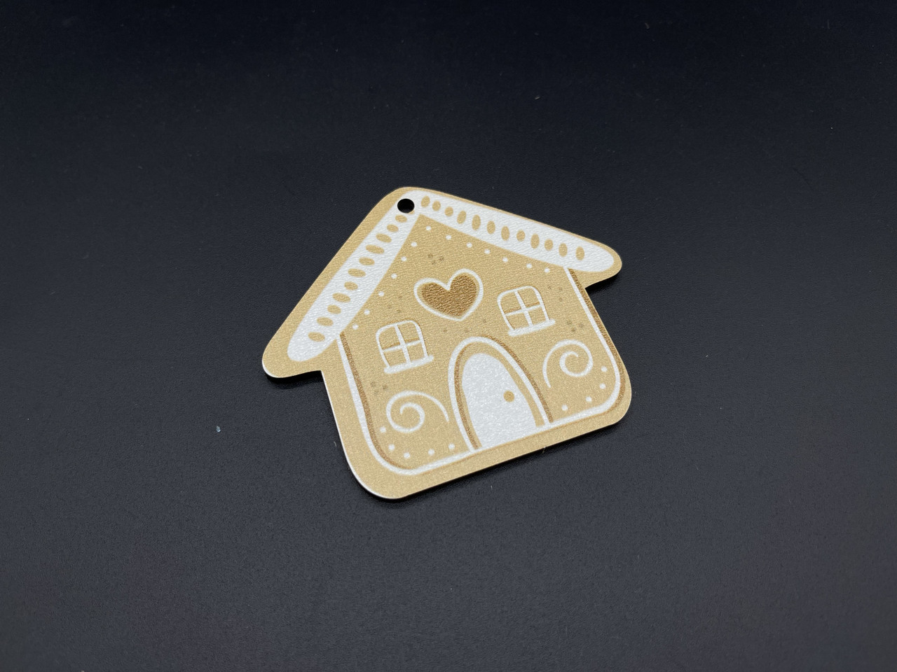 Дерев'яна новорічна іграшка з друком. 74ммх87мм