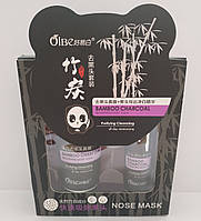 Маска-пленка для носа и Т-зоны на основе бамбукового угля и гель для умывания. Oibe Bamboo Charcoal Nose Mask.