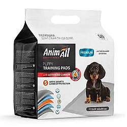 AnimAll Puppy Training Pads-Пелюшки тренувальні з активованим вугіллям для цуценят та собак, 60*90см 50 шт