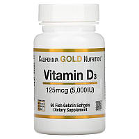 Витамин Д3 california gold nutrition витамин d3 5000iu, калифорния vitamin d3 голд 90 капсул