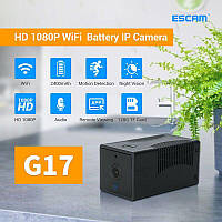 Камера вай фай p2p Escam G17 1080P SD до 128 Гб 2400 мАч, wifi камера мини EAA