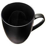 Чашка чорна матова з кольоровою серединкою керамічна Ваканда 350 мл для друку логотипу, фото 3