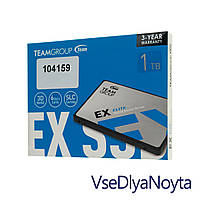 Жесткий диск 2.5" SSD 1Tb Team EX2 Series, T253E2001T0C101, 3D NAND TLC, SATA-III Rev. 3.0 (6Gb/s), зап/шт. -