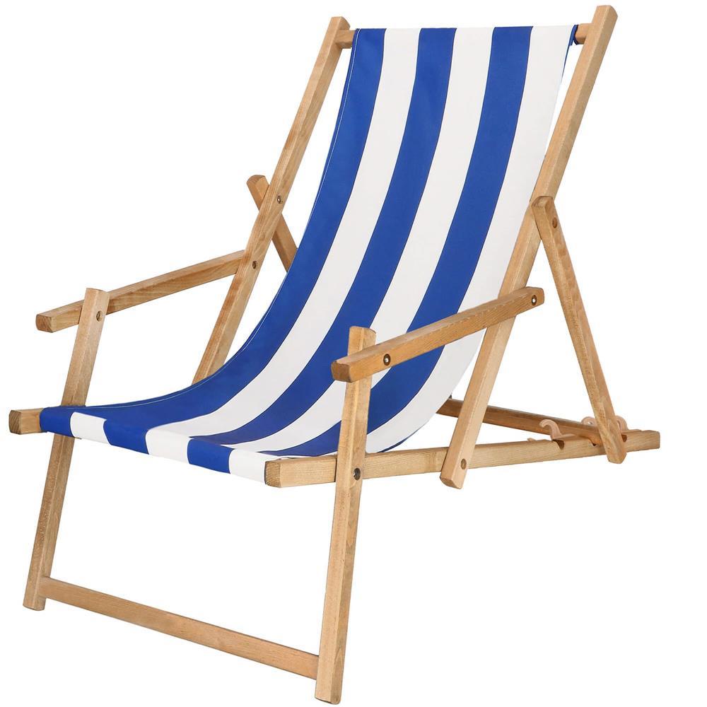 Просочений стілець з підлокітниками білий синій смуги_x000D_ Dechland DC006 DSWLB (5907719427904_x000D_
)