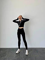 Облягаючий спортивний костюм жіночий для бігу тренувань фітнесу лосини та кофта з довгими рукавами