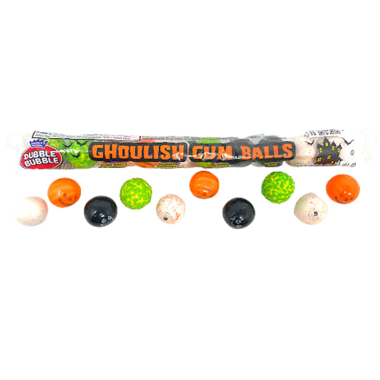 Цукерки на Геловін Halloween Dubble Bubble Ghoulish Gum Balls 61g
