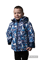 Осенние детские куртки для мальчиков на флисе рост 104-122
