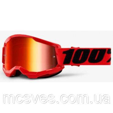 Дитячі окуляри 100% STRATA 2 Youth Goggle Red — Mirror Red Lens
