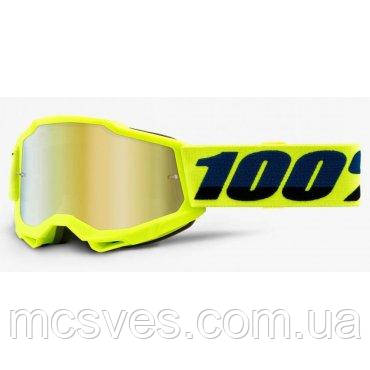 Дитячі окуляри 100% ACCURI 2 Youth Goggle Fluo Yellow — Mirror Gold Lens