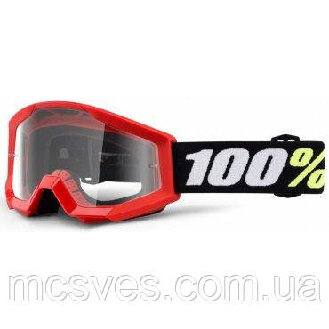 Дитячі окуляри 100% STRATA MINI Goggle Red — Clear Lens
