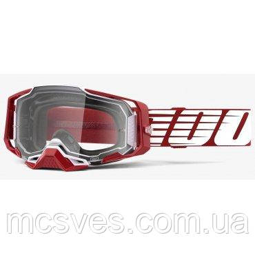 Окуляри 100% Goggle ARMEGA Goggle Oversized Deep Red — Clear Lens