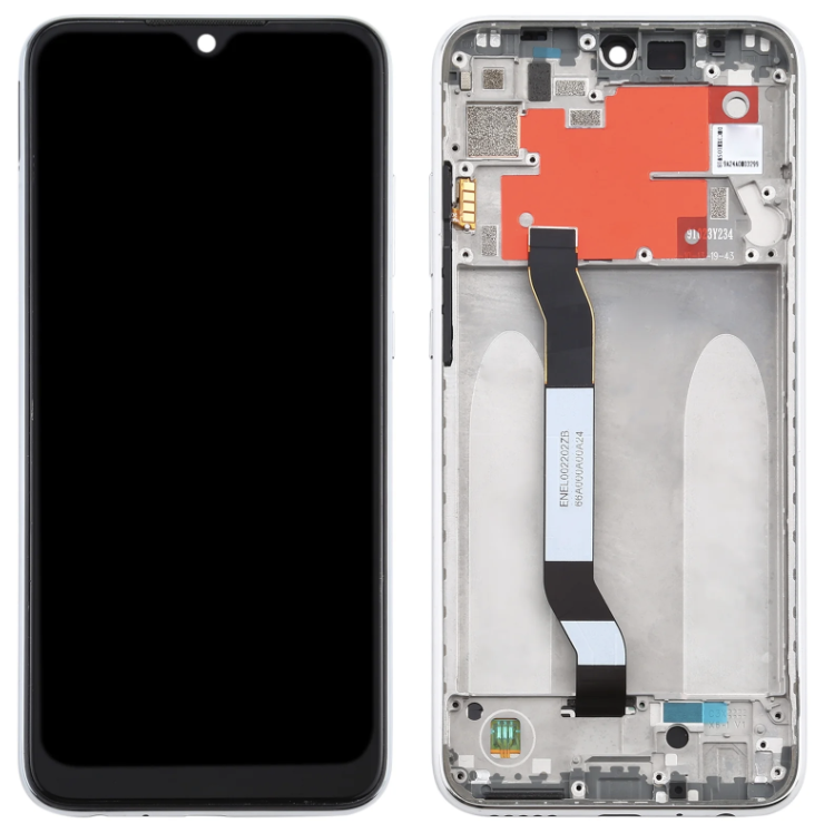 Дисплей (екран) для Xiaomi Redmi Note 8T + тачскрин, чорний, On-Cell, з передньою панеллю сріблястого кольору,