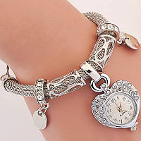 Жіночий вінтажний годинник-браслет з підвіскою у формі серця 💗, жіночий наручний кварцовий годинник
