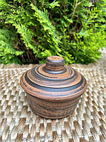 Соусник керамический с крышечкой, глиняная посуда, 150 мл 9,5 см х7,5см