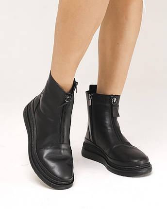 Черевики на прихованій танкетці Phany 115403 40 чорні шкіра 36, фото 1