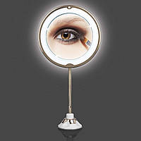 Светодиодное зеркало с 5-кратным увеличением и подсветкой, гибкое зеркало для макияжа
