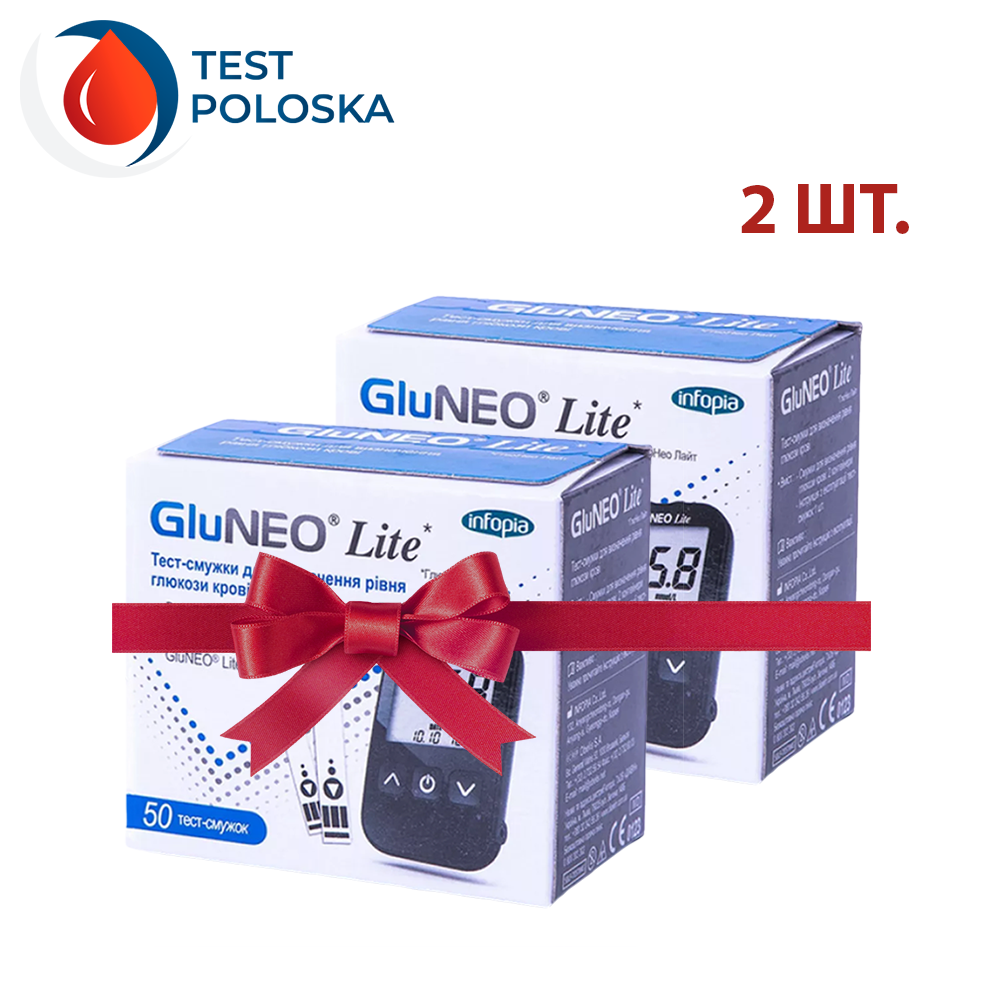 Тест-смужки GluNeo Lite 100 шт. у 4 флаконі по 25 шт. у пакованні