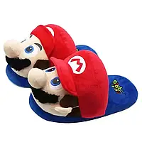 Тапочки кигуруми Марио,Плюшевые тапочки Марио,Мягкие тапочки Марио,Размер 35 - 41 (открытые)