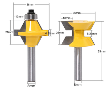 Комплект фрез СА-14 для дерева для зрощування пари 2 штуки (тато мама) — хвостовик 8 мм