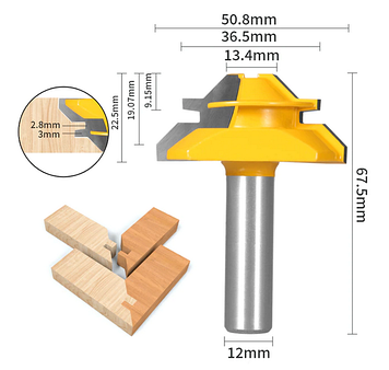 Фреза СА-49 для дерева для кутового зрощування — хвостовик 12 мм