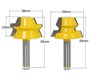 Комплект фрез СА-51 для дерева для кутового зрощування пари 2 штуки (бочкові, фальшбрус) — хвостовик 8 мм